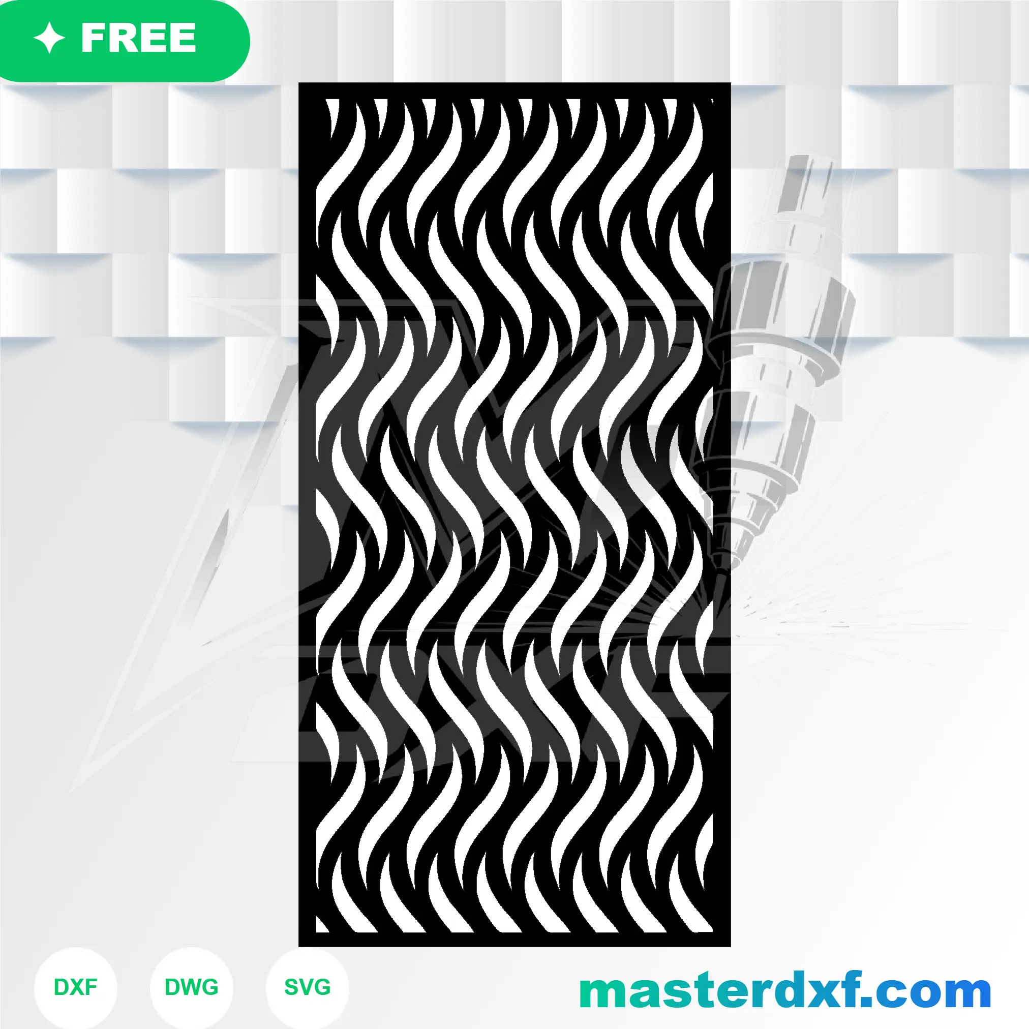 Wavy Flame Pattern DXF – CNC Cutting Vector DXF File